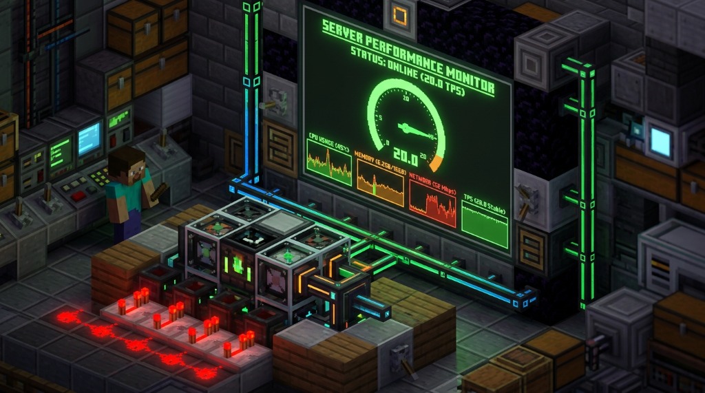 Spark profiler 3D server control room monitor